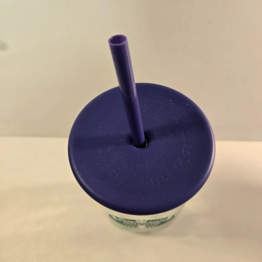 Starbucks 2025 Recycled Triangle Glass Purple Lid 16oz Cold Cup Tumbler